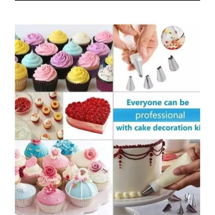 12pcs Cake Piping Nozzle Tools Set Silicone Icing Piping Cream Pastry Bag, Stainless Steel Nozzle Pastry Tips Converter for Dessert Decoration