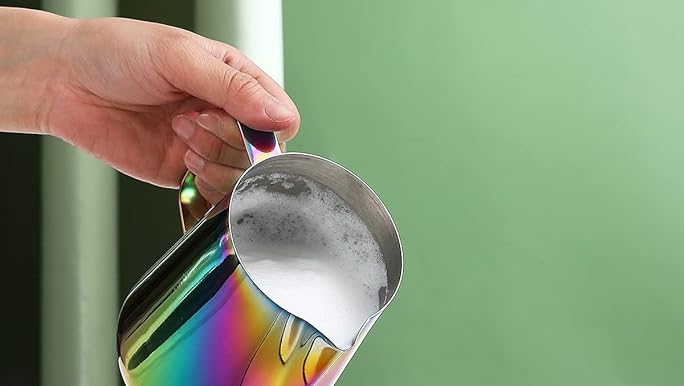 Jibbi Milk Streaming Frothing Jug silver / golden / rainbow 600 ML