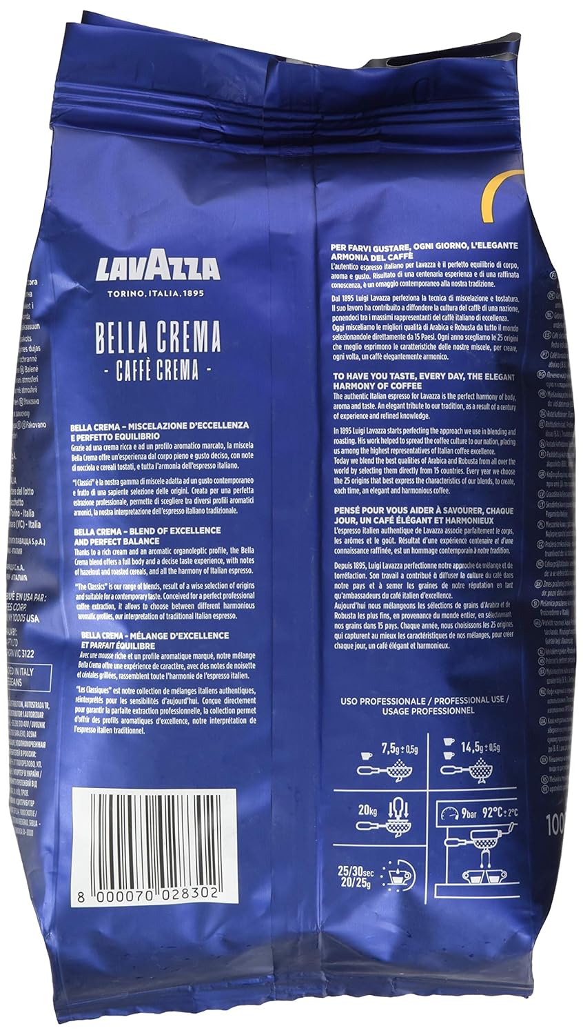 Lavazza Bella Crema Coffee Beans 1Kg