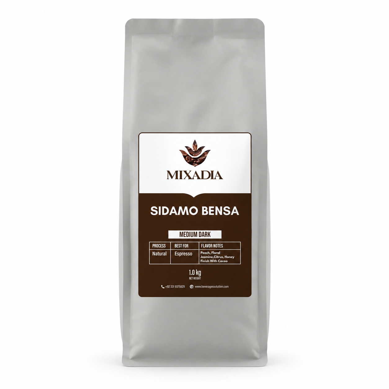 Mixadia Sidamo Bensa Ethiopian Coffee Beans Washed Process (Medium Dark)