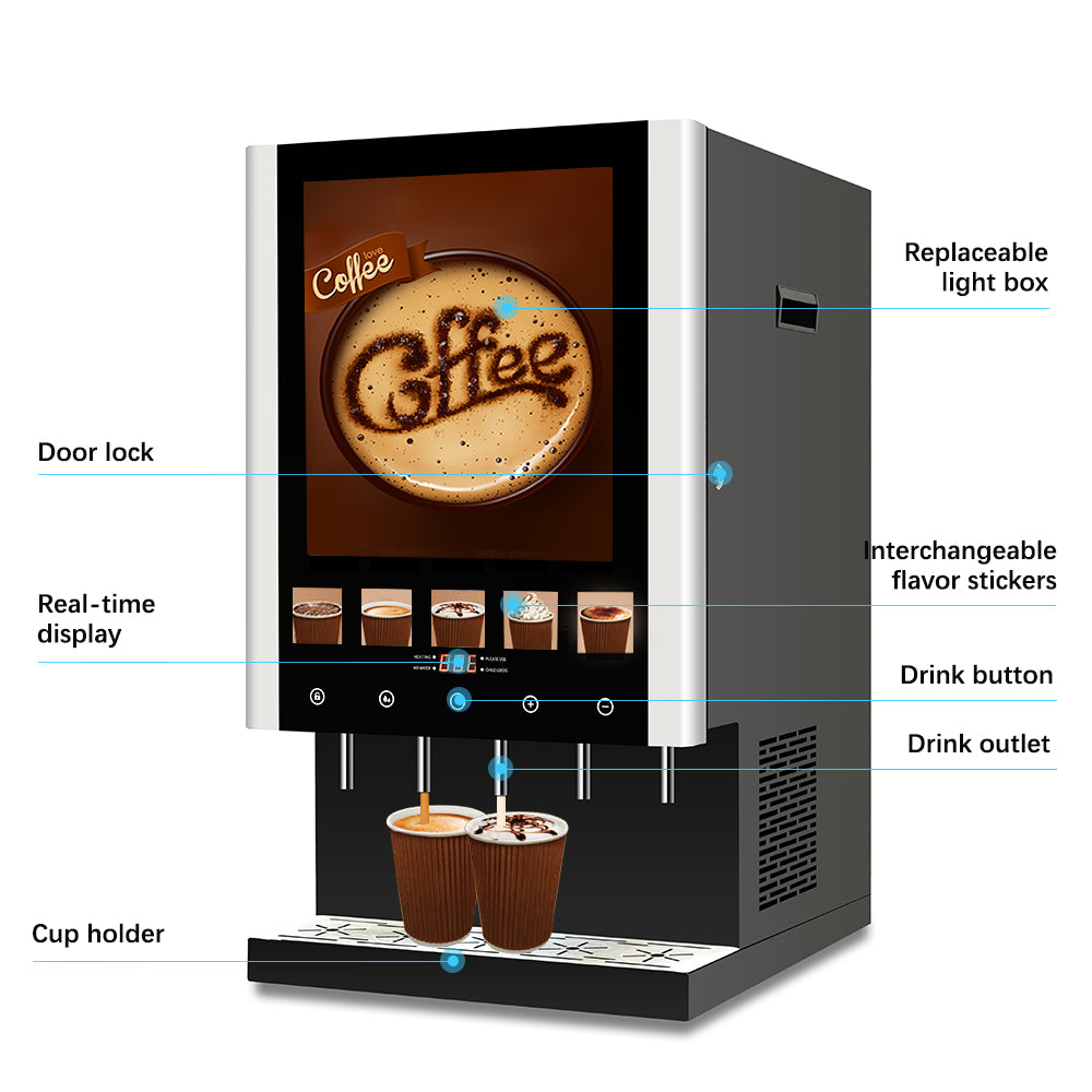 5 OPTIONS HOT TEA & COFFEE VENDING MACHINE WITH DIGITAL TOUCH PANEL (BRAND NEW)