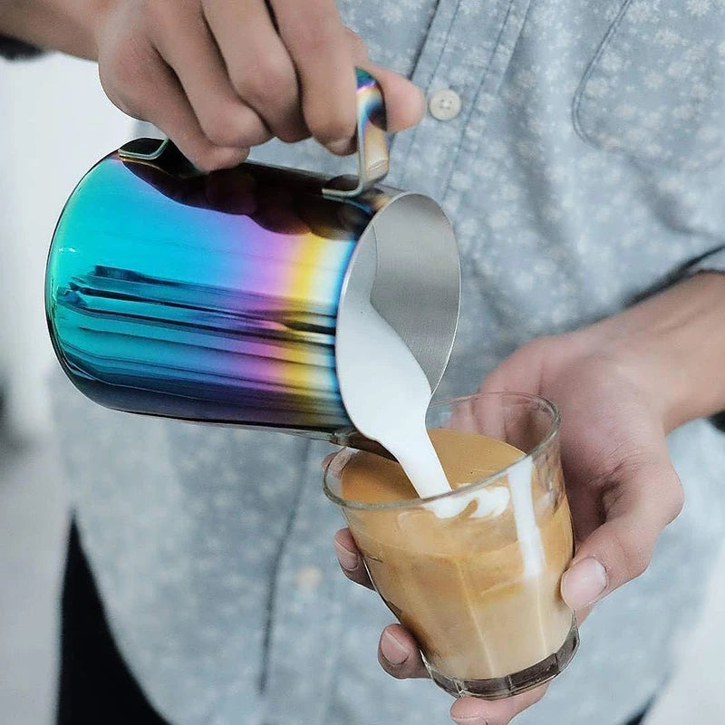 Jibbi Milk Streaming Frothing Jug silver / golden / rainbow 600 ML
