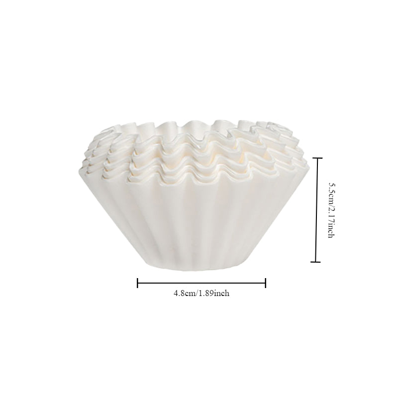 Coffee Filter Papers 50pcs Pour Over Fits B75 Coffee Dripper & 1-2 Cups