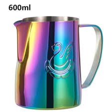 Jibbi Milk Streaming Frothing Jug silver / golden / rainbow 600 ML