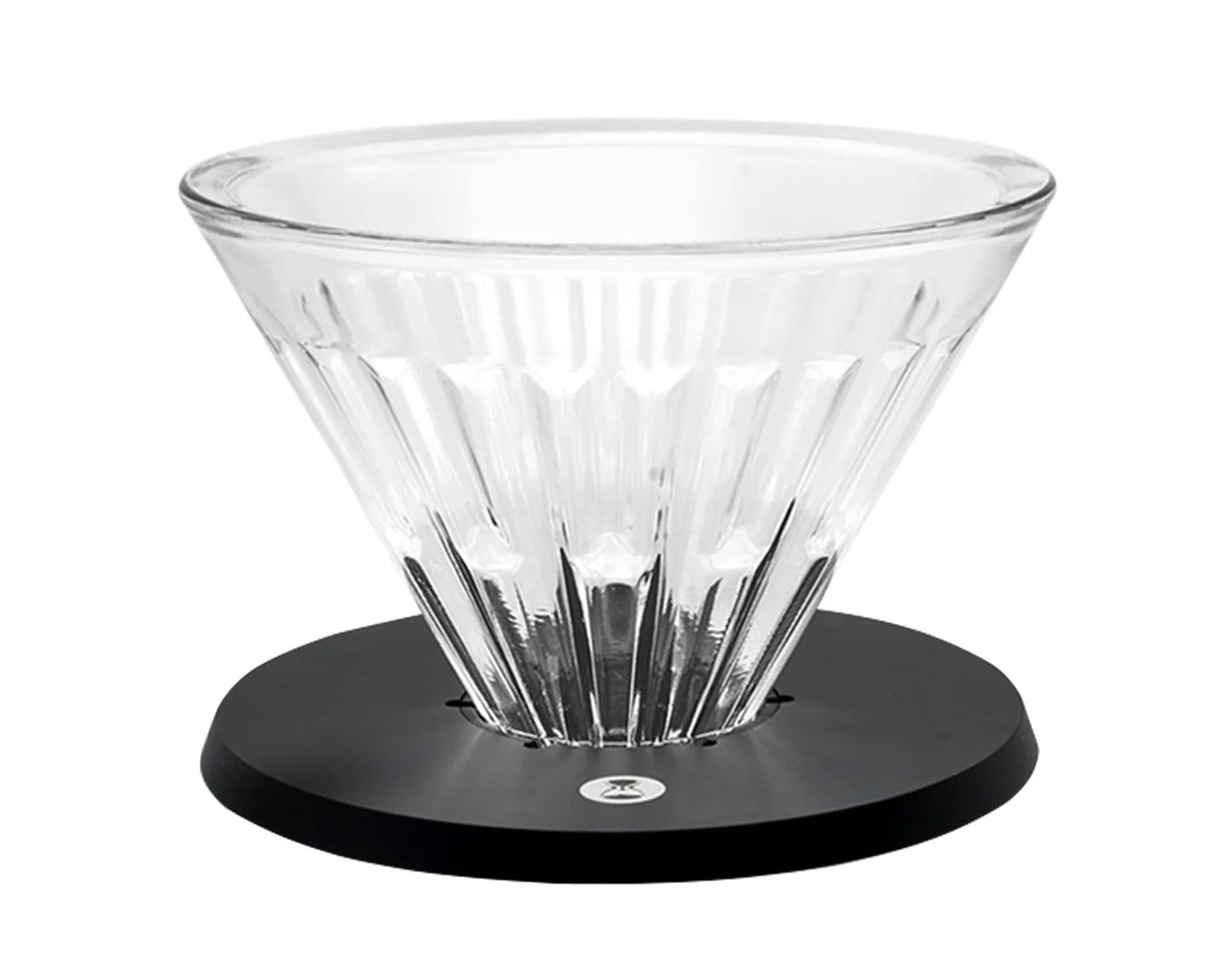 Glass Pour Over Coffee Dripper with Base – V60 Style Manual Coffee Brewer