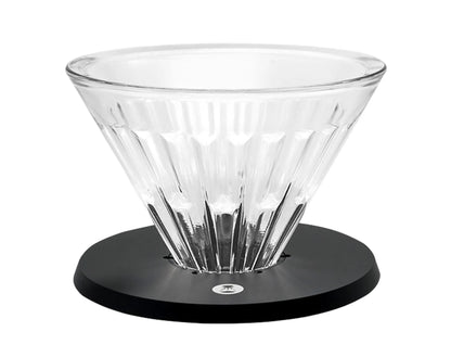 Glass Pour Over Coffee Dripper with Base – V60 Style Manual Coffee Brewer