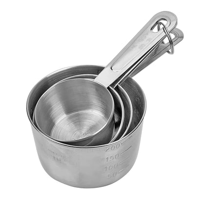 Measuring Cup Stainless Steel With Scale Kitchen Accessories Baking Tools For Flour Food Coffee Cooking 4pcs/set