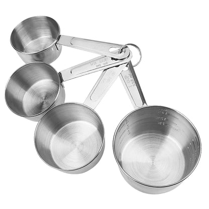 Measuring Cup Stainless Steel With Scale Kitchen Accessories Baking Tools For Flour Food Coffee Cooking 4pcs/set