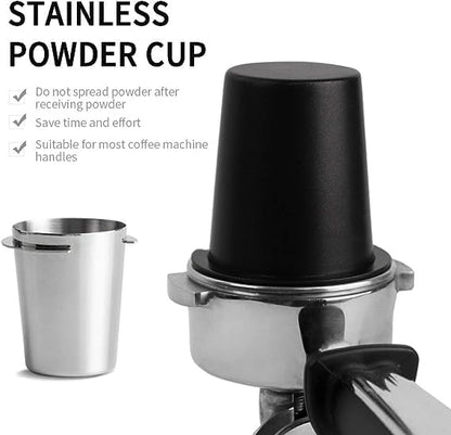 Dosing Cup Coffee Sniffing Mug Powder Feeder 51/53/58mm Stainless Steel Coffee Tamper Powder