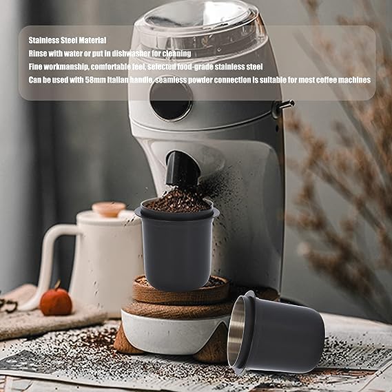 Dosing Cup Coffee Sniffing Mug Powder Feeder 51/53/58mm Stainless Steel Coffee Tamper Powder