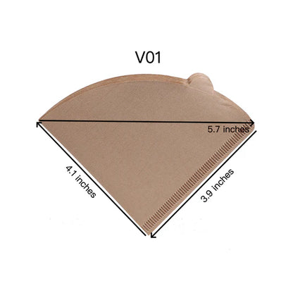 V01/V02 Coffee Filter Papers (40/100 Pack) – Natural Wood Pulp V60 Cone Filters