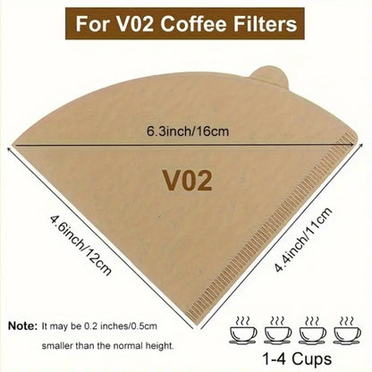 V01/V02 Coffee Filter Papers (40/100 Pack) – Natural Wood Pulp V60 Cone Filters
