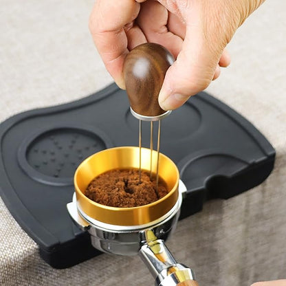 Coffee Tamper Distributor Espresso Hand Stirrer Tool Wood Handle Professional Coffee Powder Stirring Tool for Espresso Distribution Needle