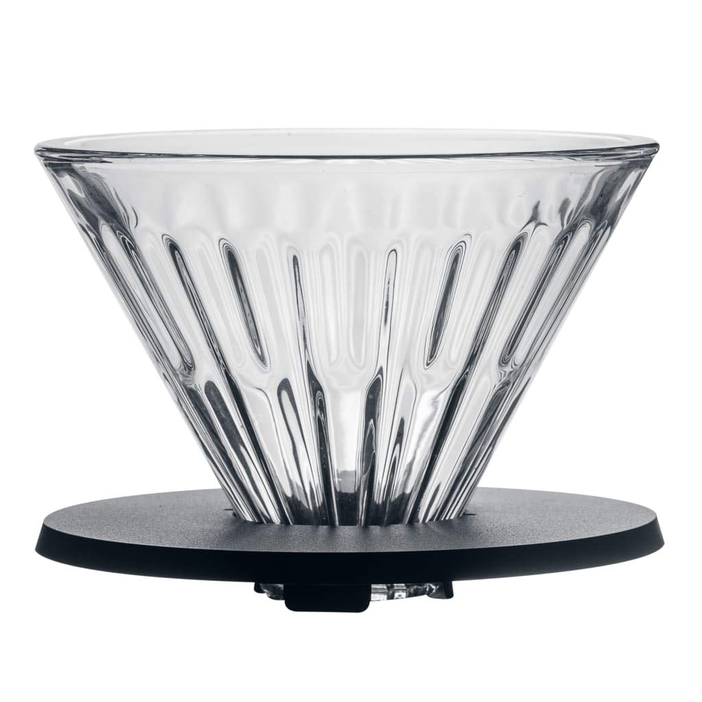 Glass Pour Over Coffee Dripper with Base – V60 Style Manual Coffee Brewer