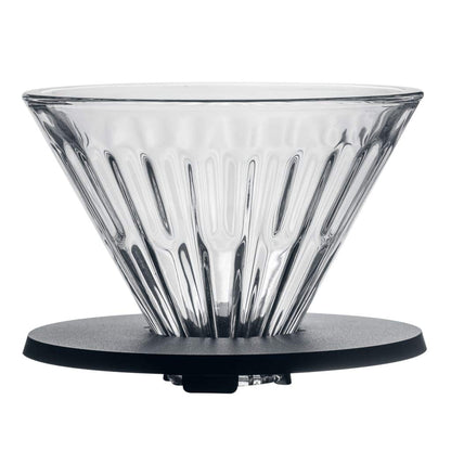 Glass Pour Over Coffee Dripper with Base – V60 Style Manual Coffee Brewer