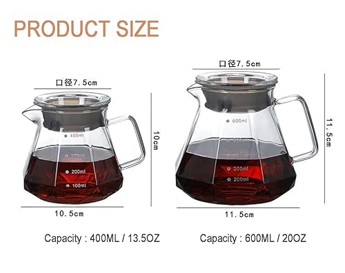 Glass Pour Over Coffee Server – (400ml / 600ml )