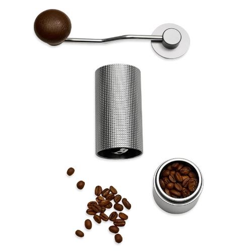 Manual V60 Coffee Grinder Capacity 25g with CNC Stainless Steel Conical Burr - Adjustable Internal Setting, Double Bearing Position