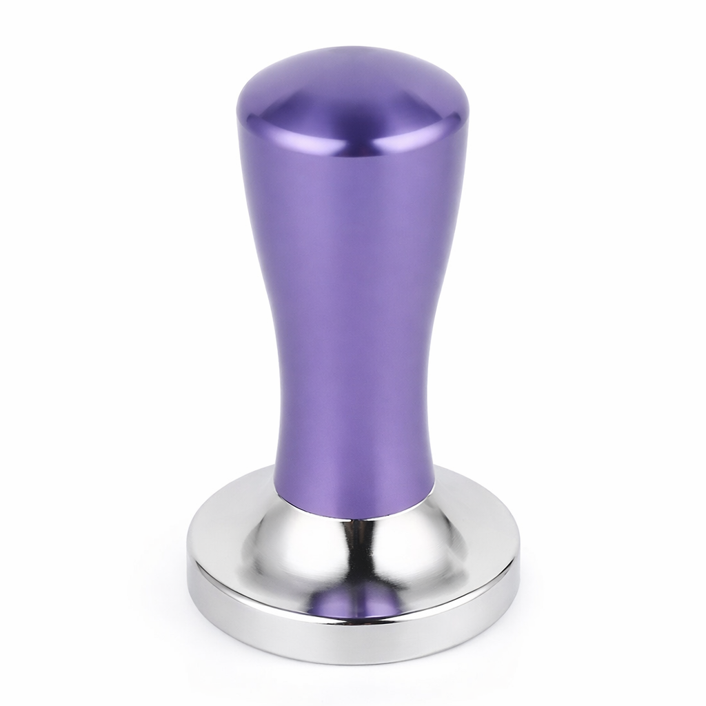 Tamper – 58mm Flat Base Barista Tool with Ergonomic Handle (Red & Stainless Steel)