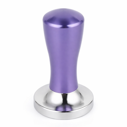 Tamper – 58mm Flat Base Barista Tool with Ergonomic Handle (Red & Stainless Steel)