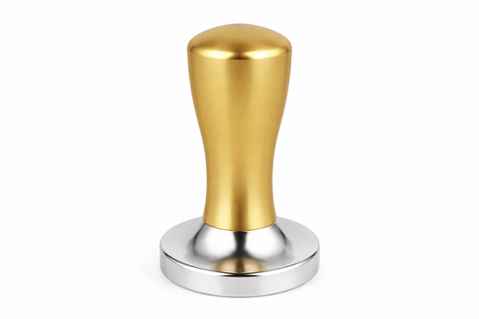 Tamper – 58mm Flat Base Barista Tool with Ergonomic Handle (Red & Stainless Steel)