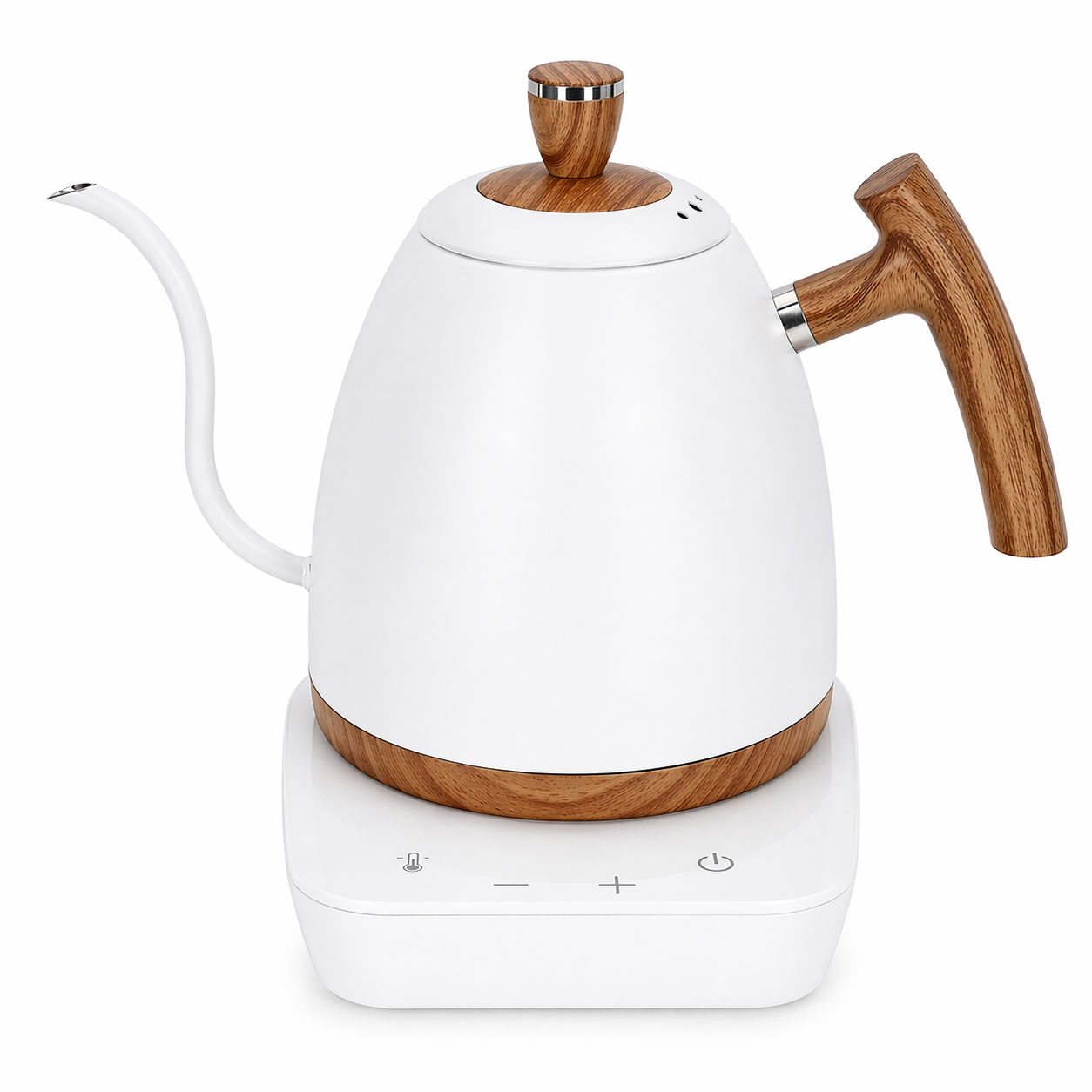 L beans-Wooden Handle Electric Goose neck Kettle with Temperature Control