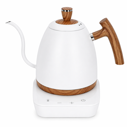 L beans-Wooden Handle Electric Goose neck Kettle with Temperature Control