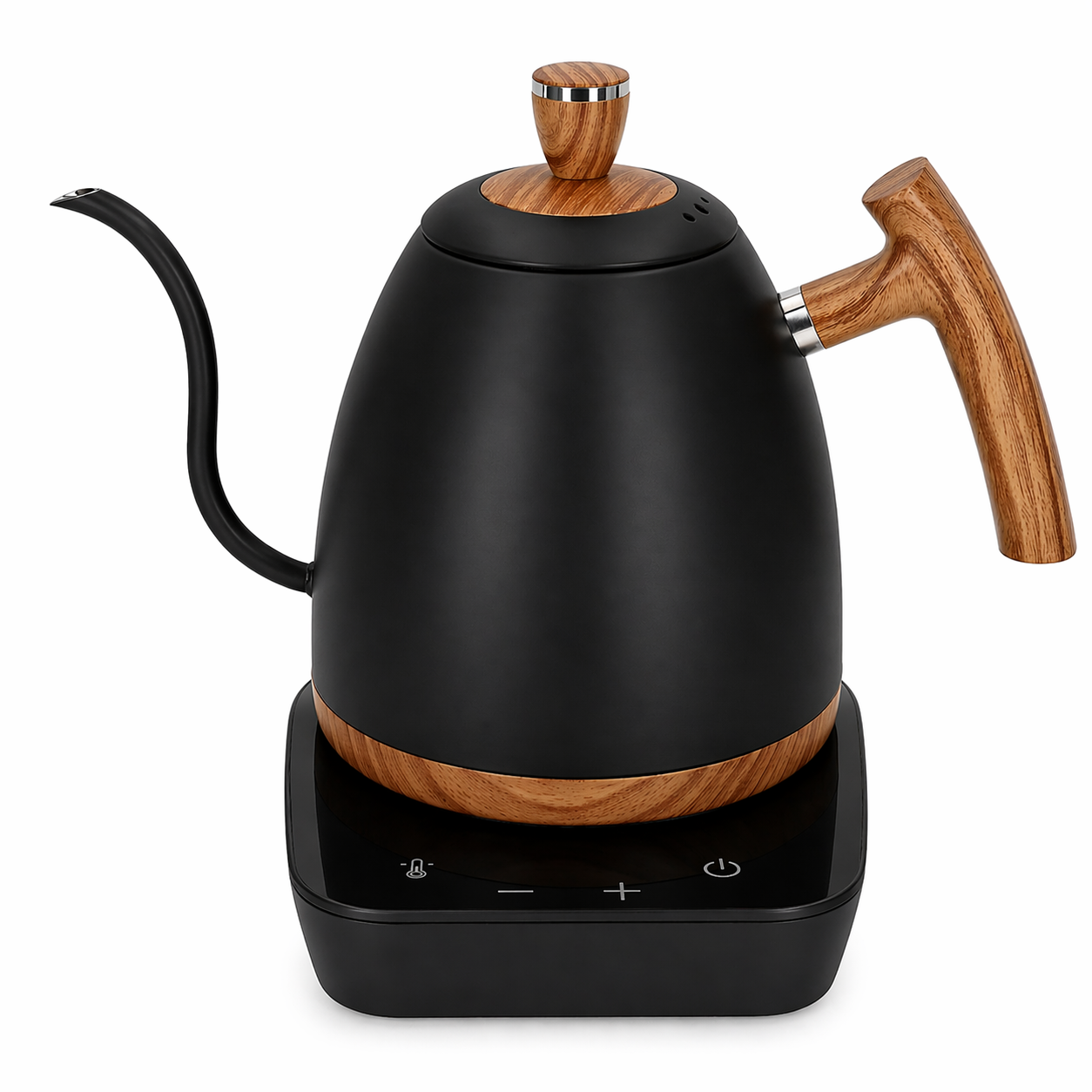 L beans-Wooden Handle Electric Goose neck Kettle with Temperature Control