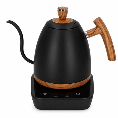 L beans-Wooden Handle Electric Goose neck Kettle with Temperature Control