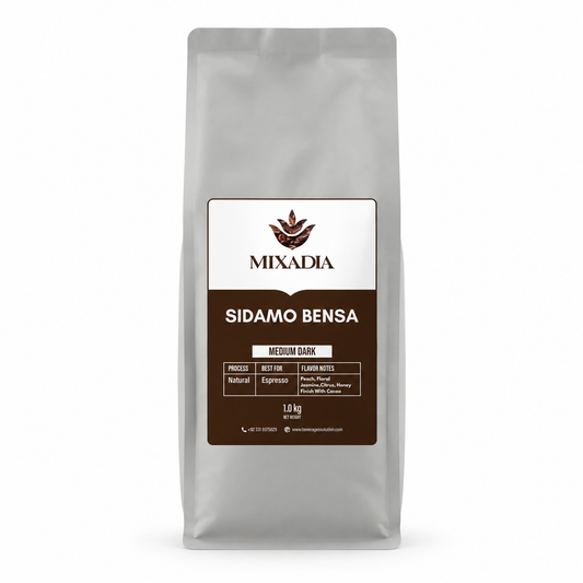 Mixadia Sidamo Bensa Ethiopian Coffee Beans Washed Process (Medium Dark)
