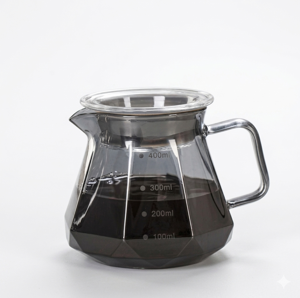 Glass Pour Over Coffee Server – (400ml / 600ml )