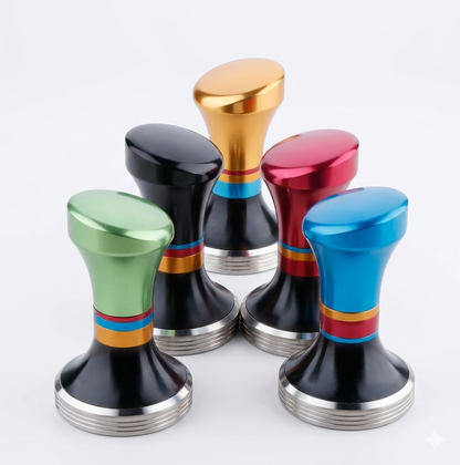 58mm Espresso Coffee Tamper – Premium Stainless Steel Flat Base with Ergonomic Aluminum Handle (Multi-Color Barista Edition)