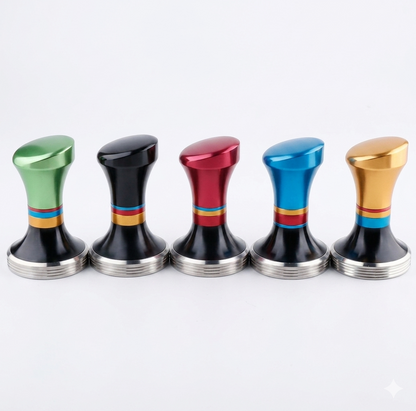 58mm Espresso Coffee Tamper – Premium Stainless Steel Flat Base with Ergonomic Aluminum Handle (Multi-Color Barista Edition)