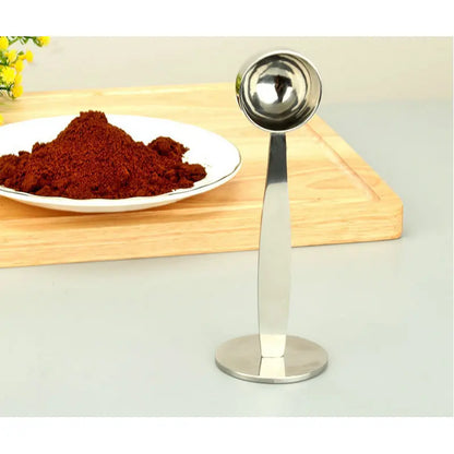 Stainless Steel Stand Coffee Powder Measuring Tamper Spoon