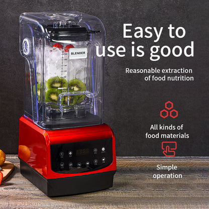 Bevsol Digital Commercial Soundproof Blender – Red