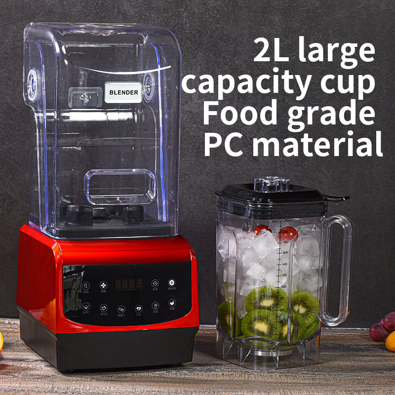 Bevsol Digital Commercial Soundproof Blender – Red