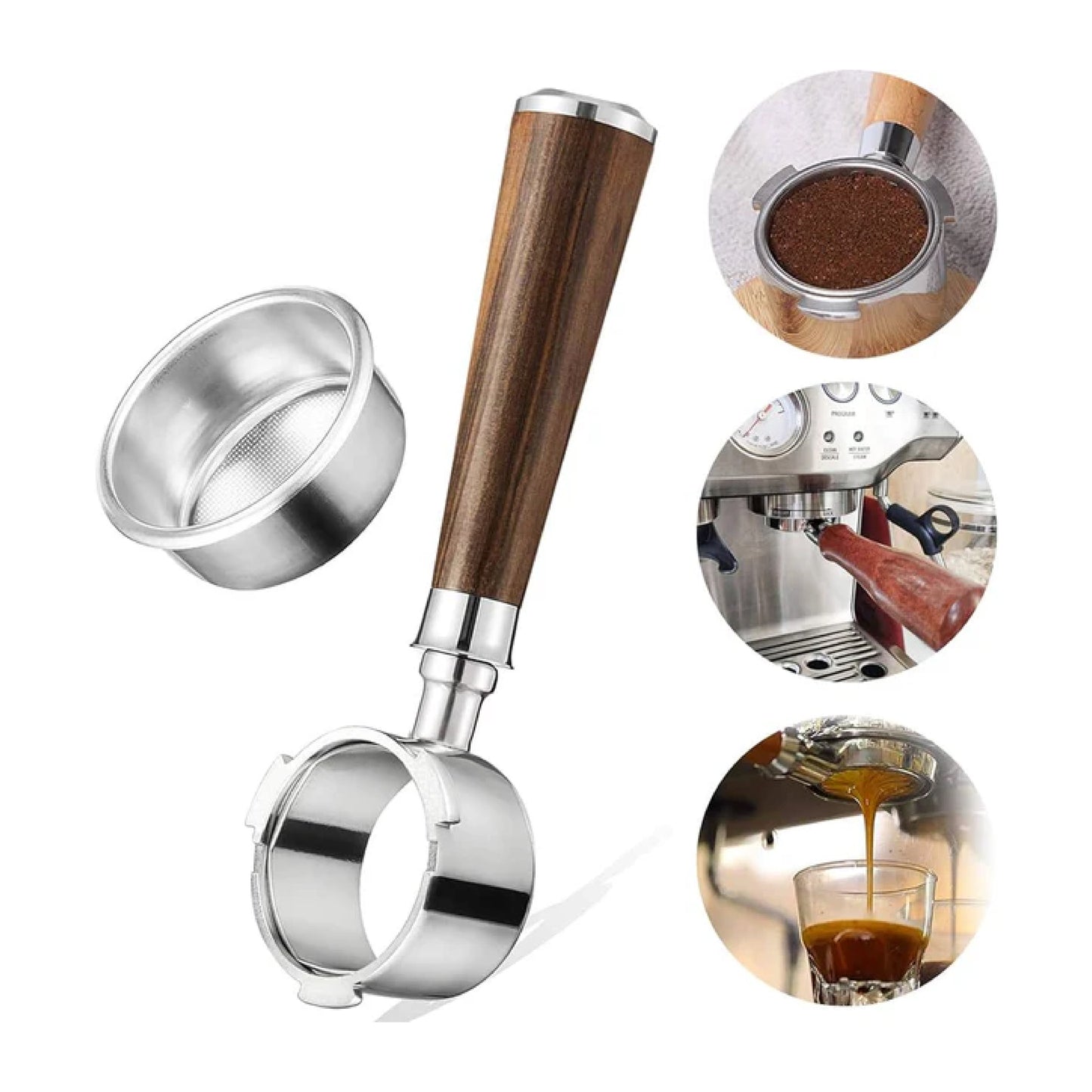 Bottomless portafilter naked 51mm 58mm with basket