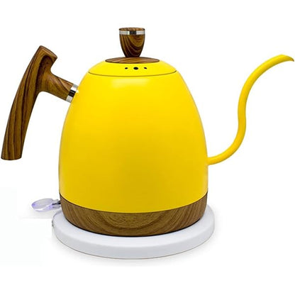 L beans-Wooden Handle Electric Goose neck Kettle with Temperature Control
