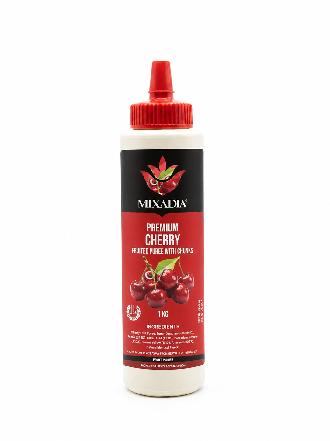 Mixadia Premium Cherry Fruited Puree with Chunks – 1KG