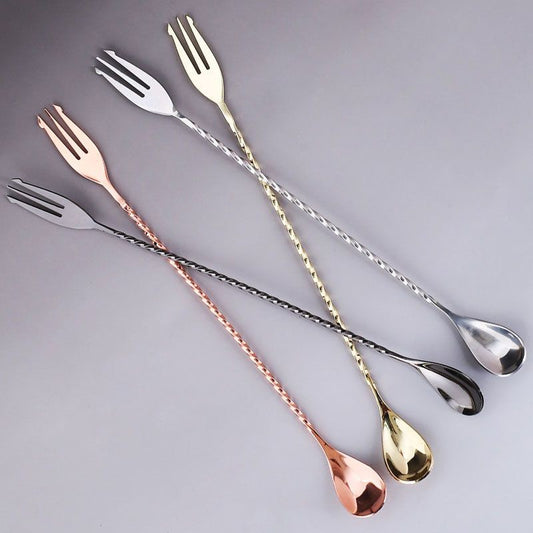 Bar Spoon | Stirring Spoon | Cocktail Mixer | Bar Stirring Spoon Multifunction Stainless Steel Long Handle