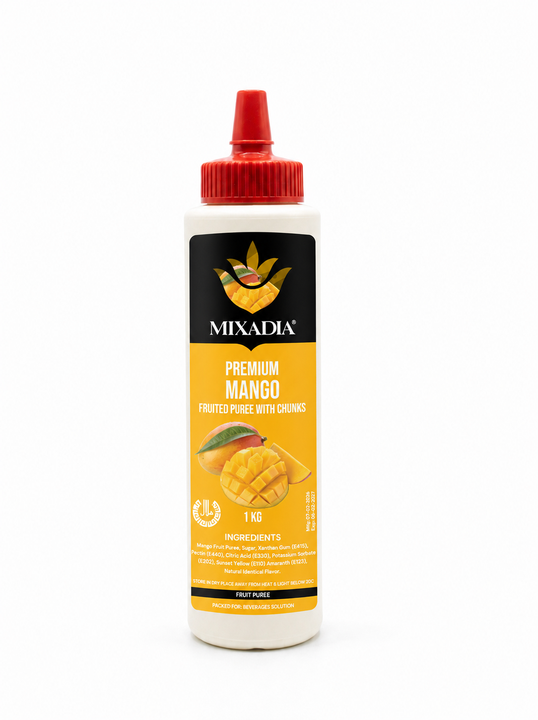 MIXADIA Premium Mango Fruited Puree With Chunks – 1 KG
