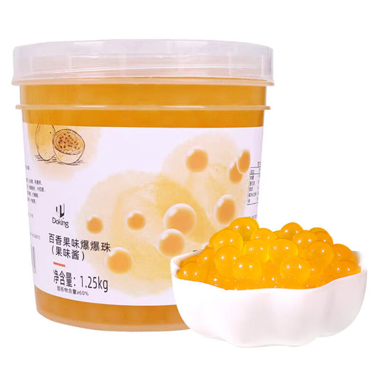 Doking Passion Fruit Popping Boba Imported 1.2kg & 3kg