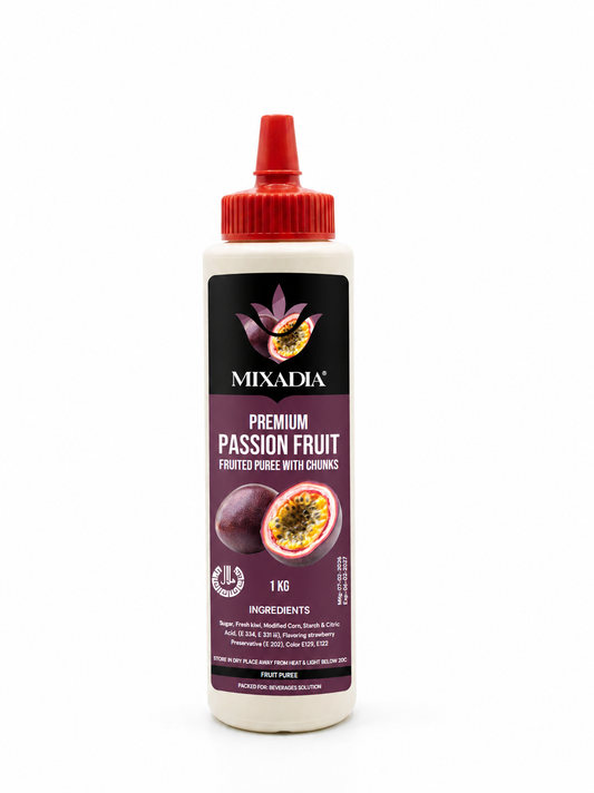 MIXADIA Premium Passion Fruit Fruited Puree With Chunks – 1 KG