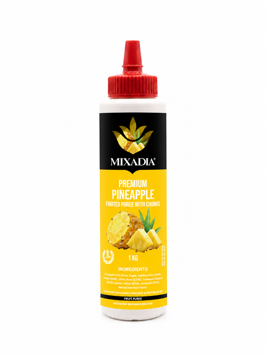MIXADIA Premium Pineapple Fruited Puree With Chunks – 1 KG