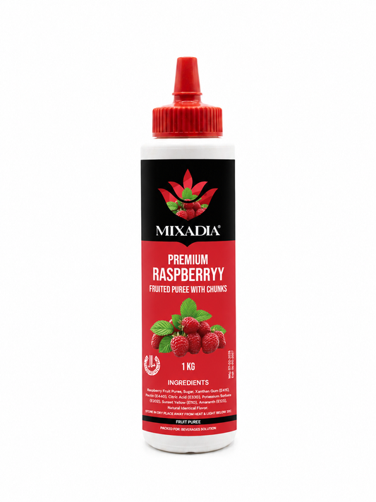 MIXADIA Premium Raspberry Fruited Puree With Chunks – 1 KG