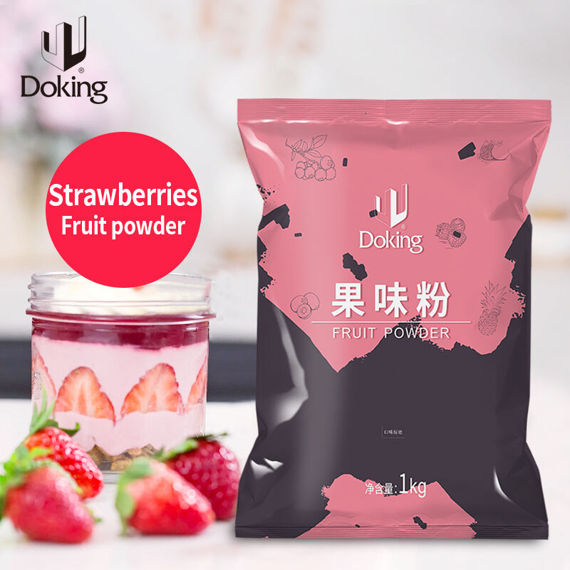 Doking Strawberry Milk Tea Powder Imported 1kg